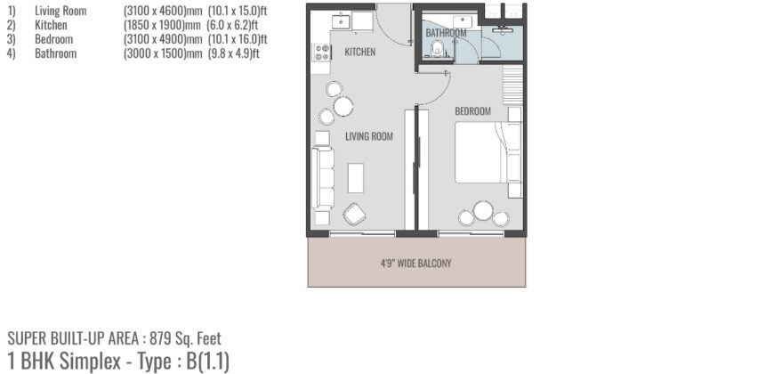 1 BHK Apartment For Sale at CHOPDEM Goa