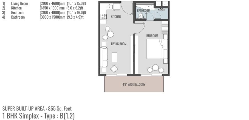 1 BHK Apartment For Sale at CHOPDEM Goa